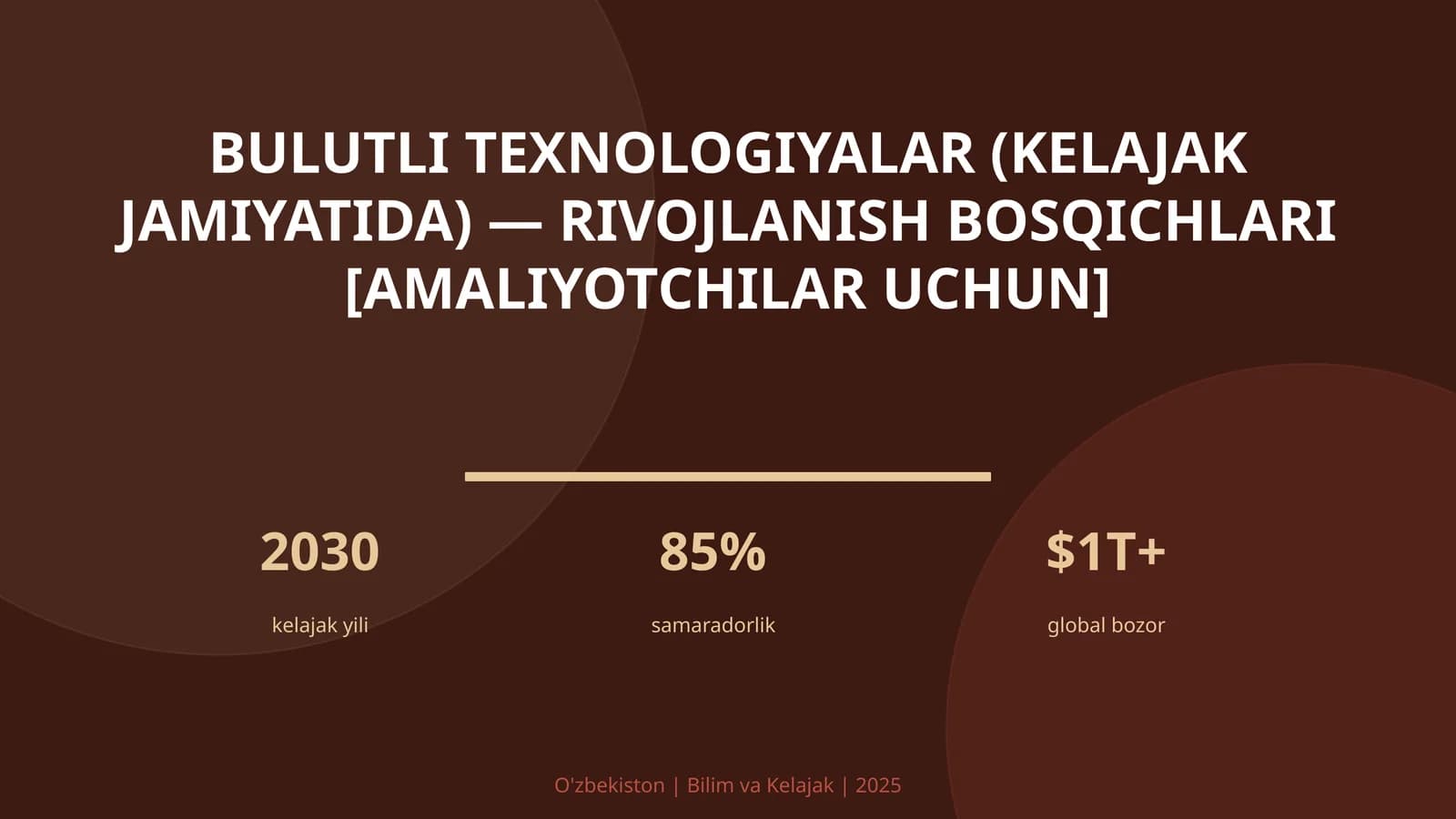 Bulutli texnologiyalar (kelajak jamiyatida) — rivojlanish bosqichlari [amaliyotchilar uchun]