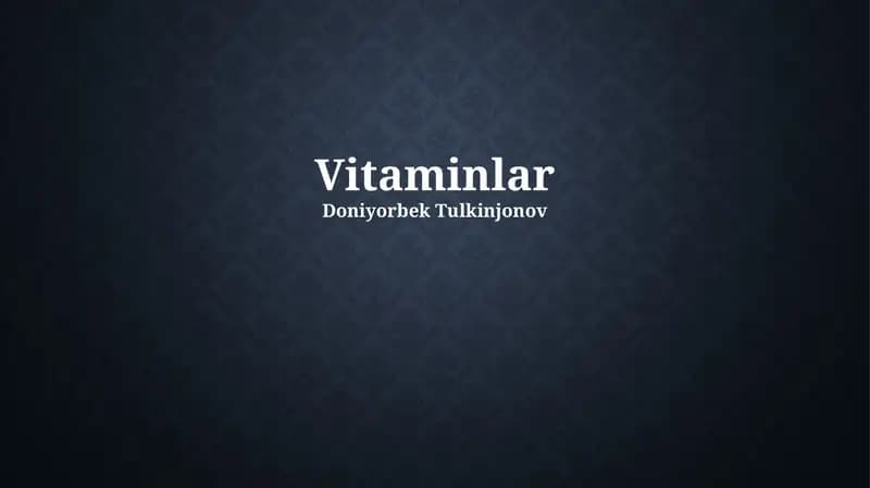 Vitaminlar