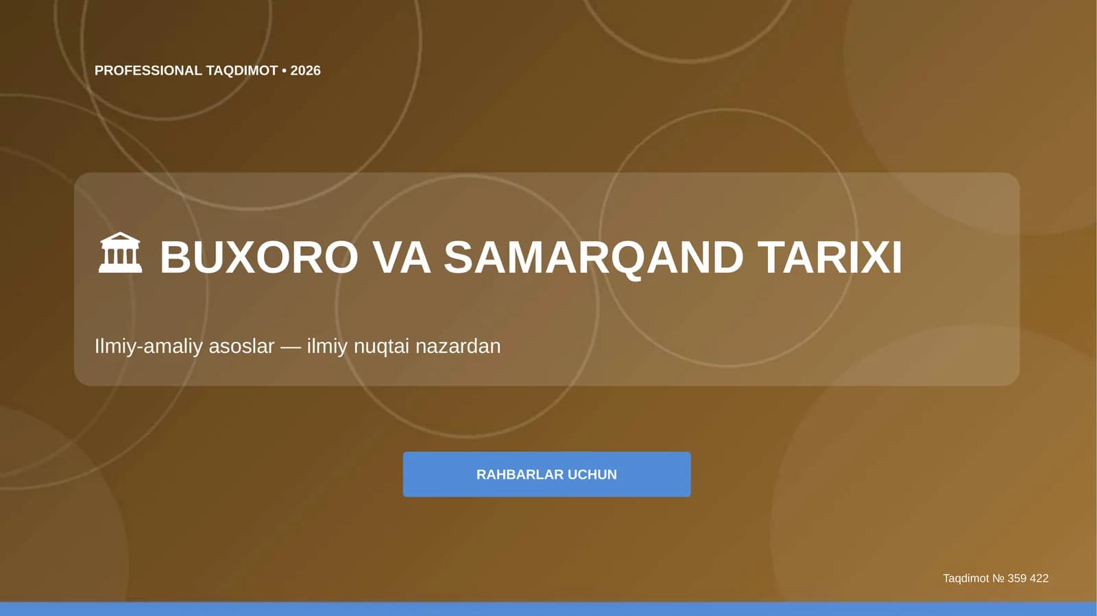 BUXORO VA SAMARQAND TARIXI