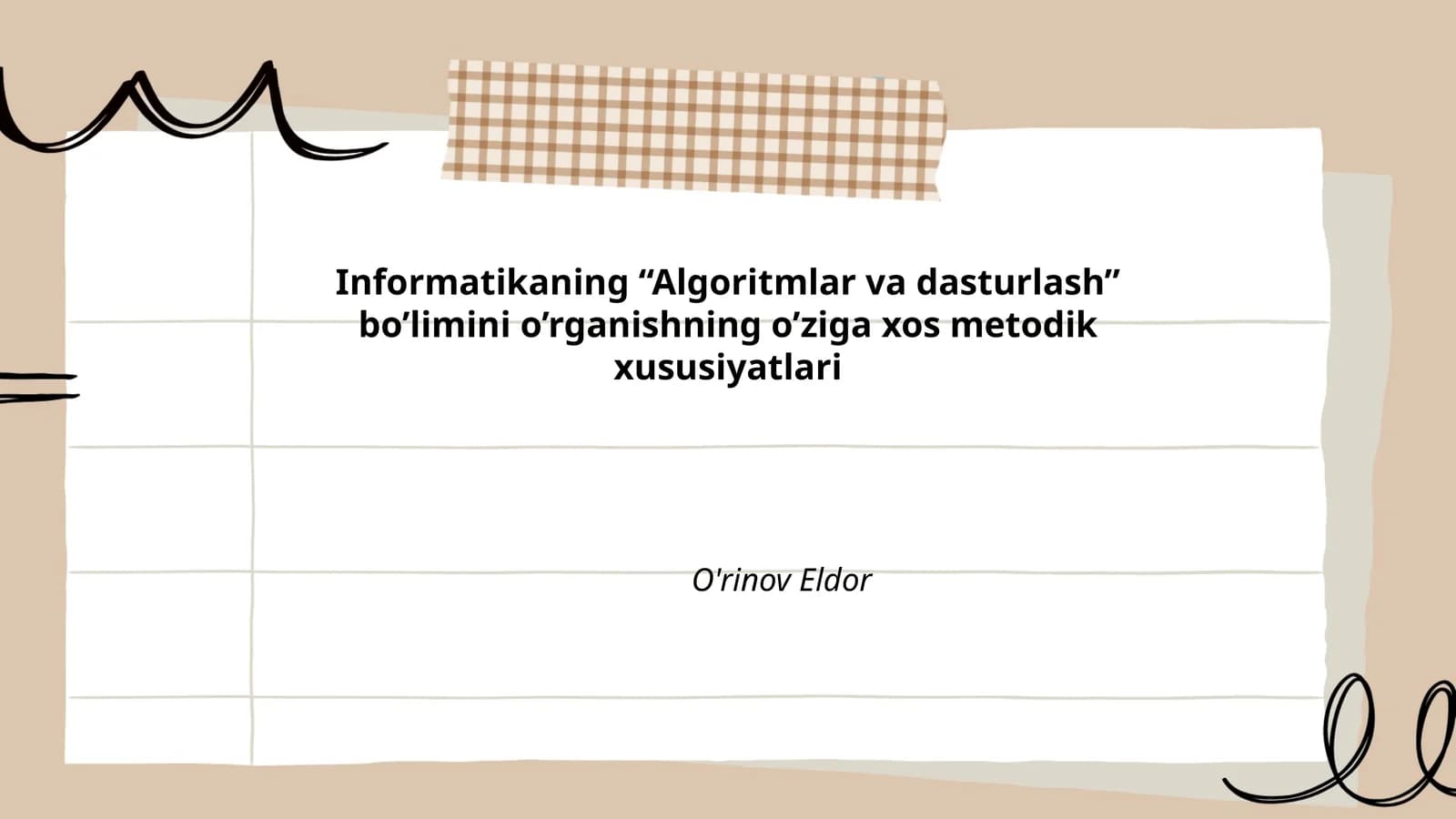 Algoritmlar va dasturlash