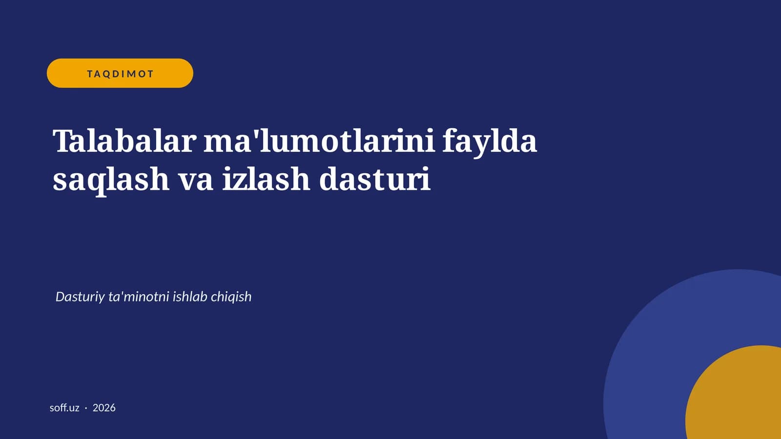 Talabalar Bazasi Dasturi