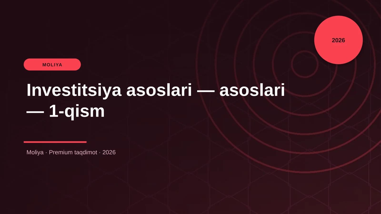 Investitsiya asoslari — asoslari — 1-qism