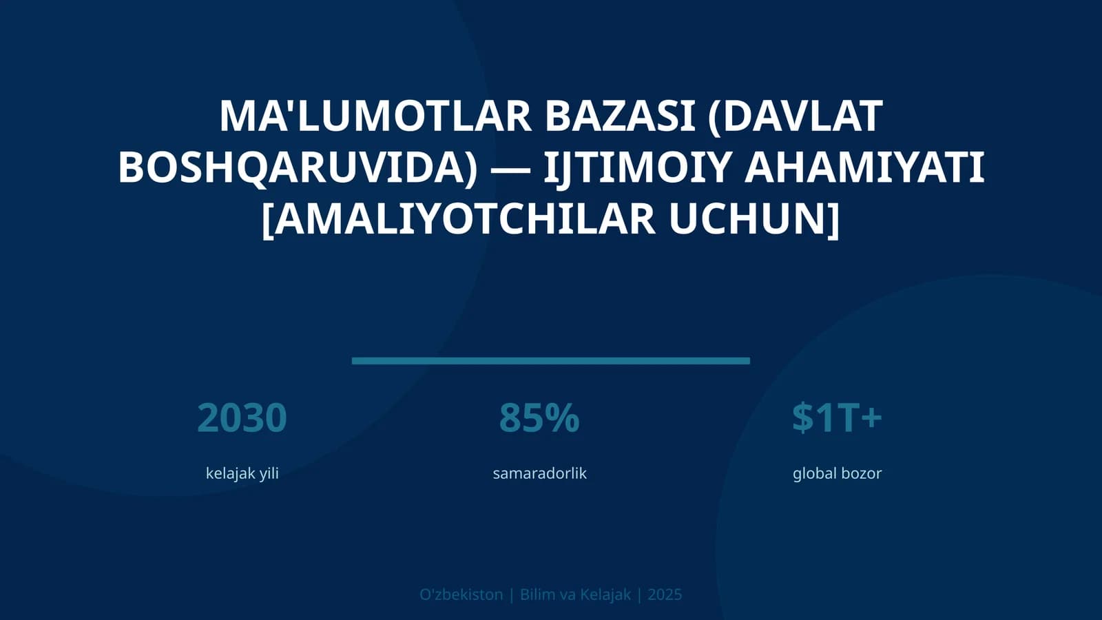 Ma'lumotlar bazasi (davlat boshqaruvida) - ijtimoiy ahamiyati [amaliyotchilar uchun]