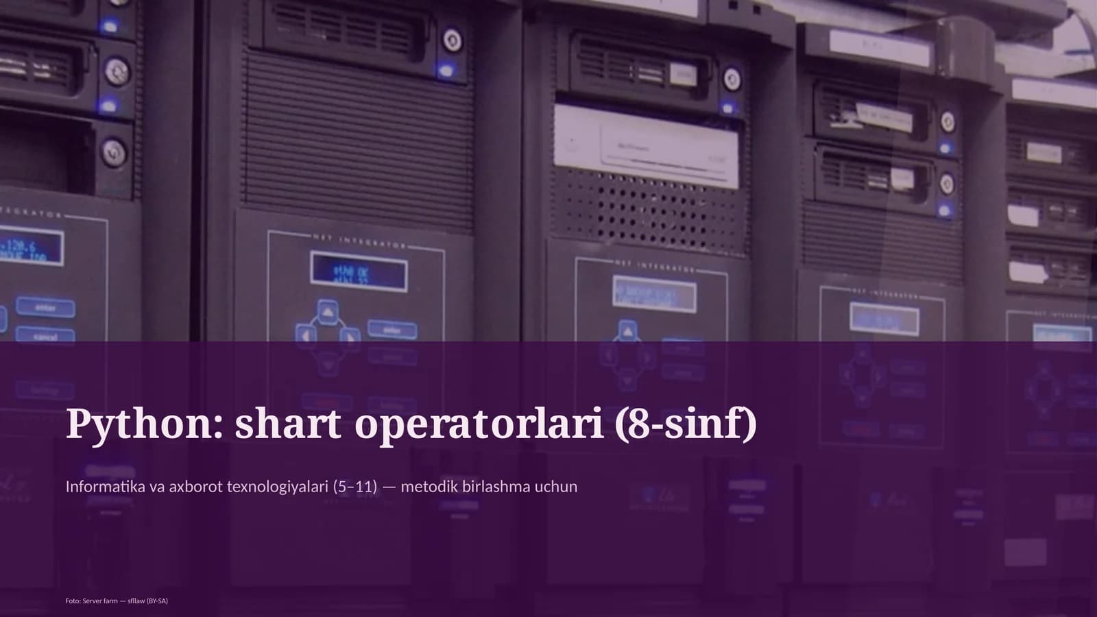 Python: shart operatorlari (8-sinf)