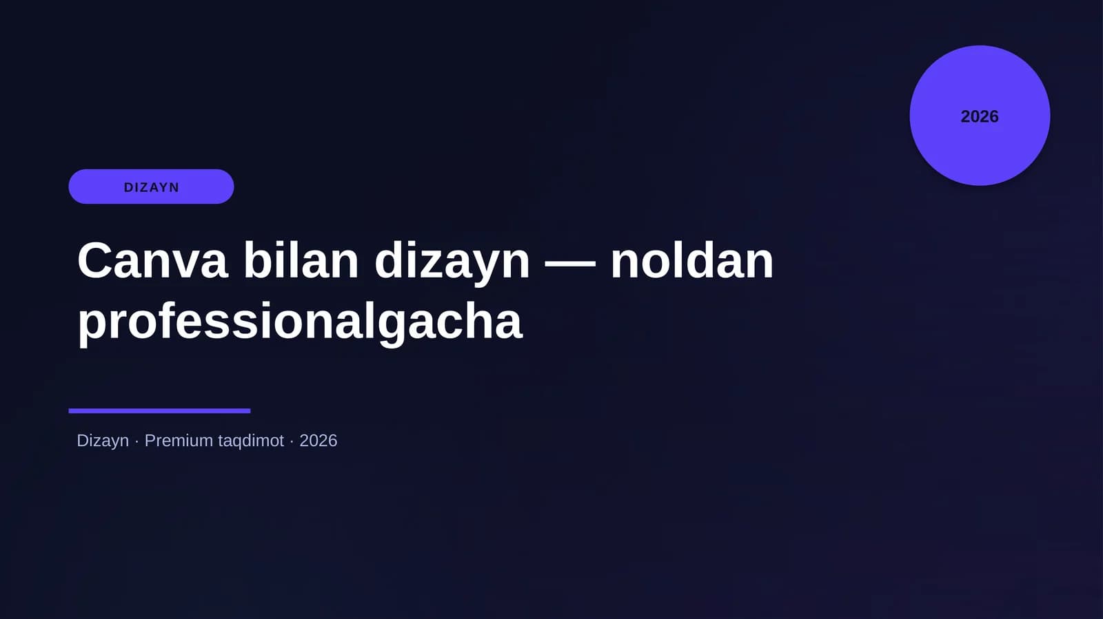 Canva bilan dizayn — noldan professionalgacha