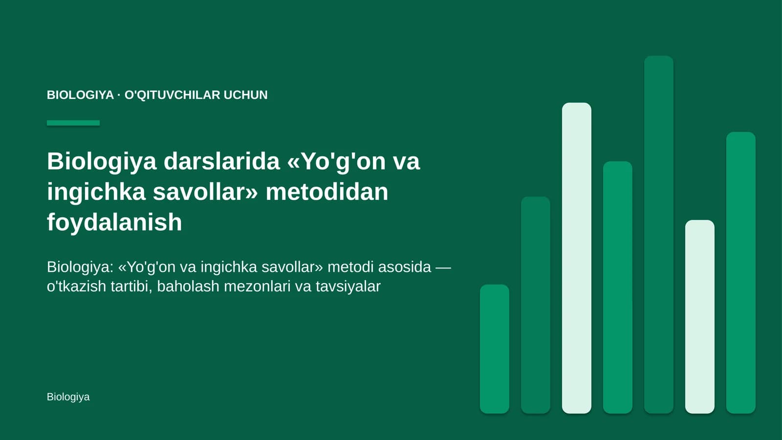 biologiya darslarida yo'g'on va ingichka savollar metodidan foydalanish 8065