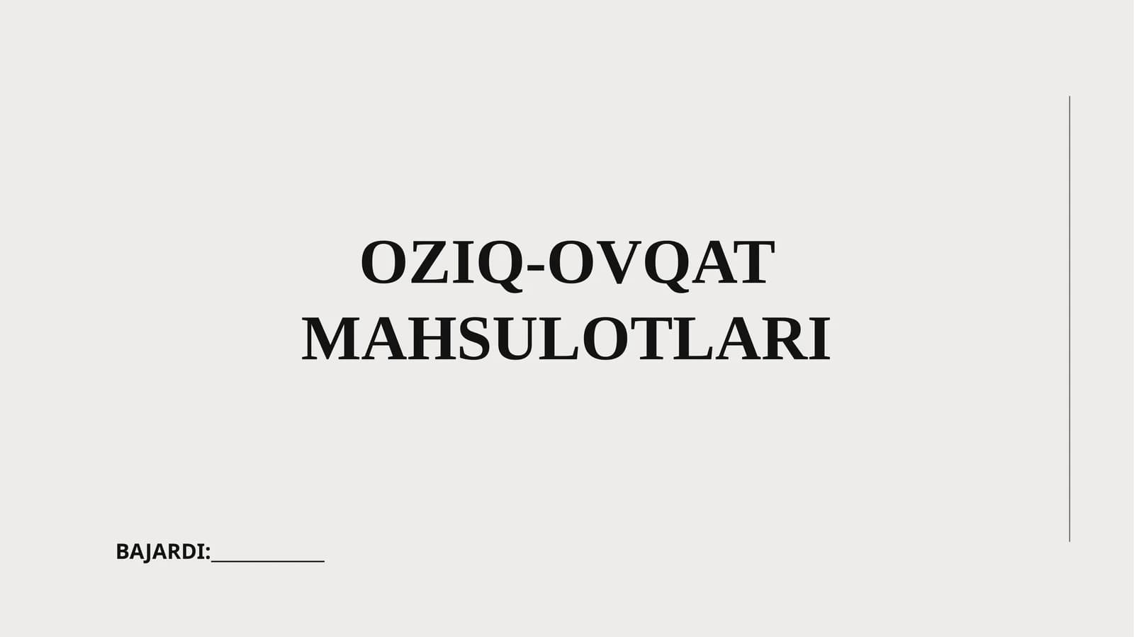 Oziq-ovqat mahsulotlari