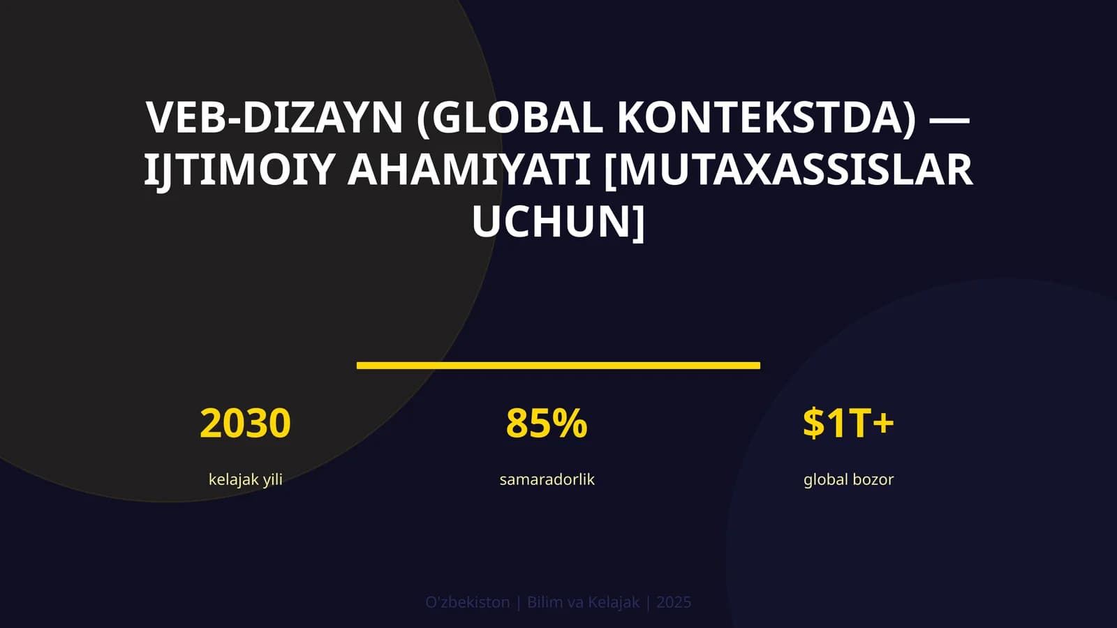 VEB-DIZAYN (GLOBAL KONTEKSTDA) — IJTIMOIY AHAMIYATI [MUTAXASSISLAR UCHUN]