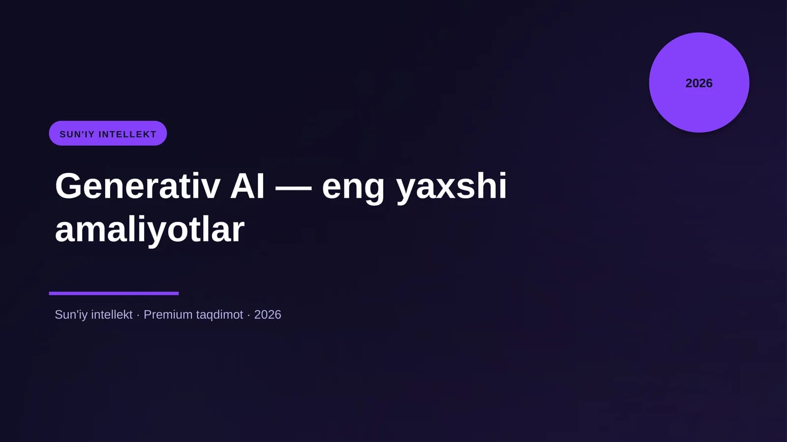 Generativ AI — eng yaxshi amaliyotlar