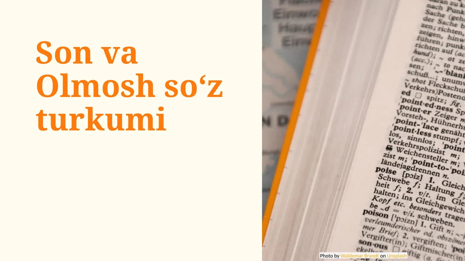Son va Olmosh soʻz turkumi