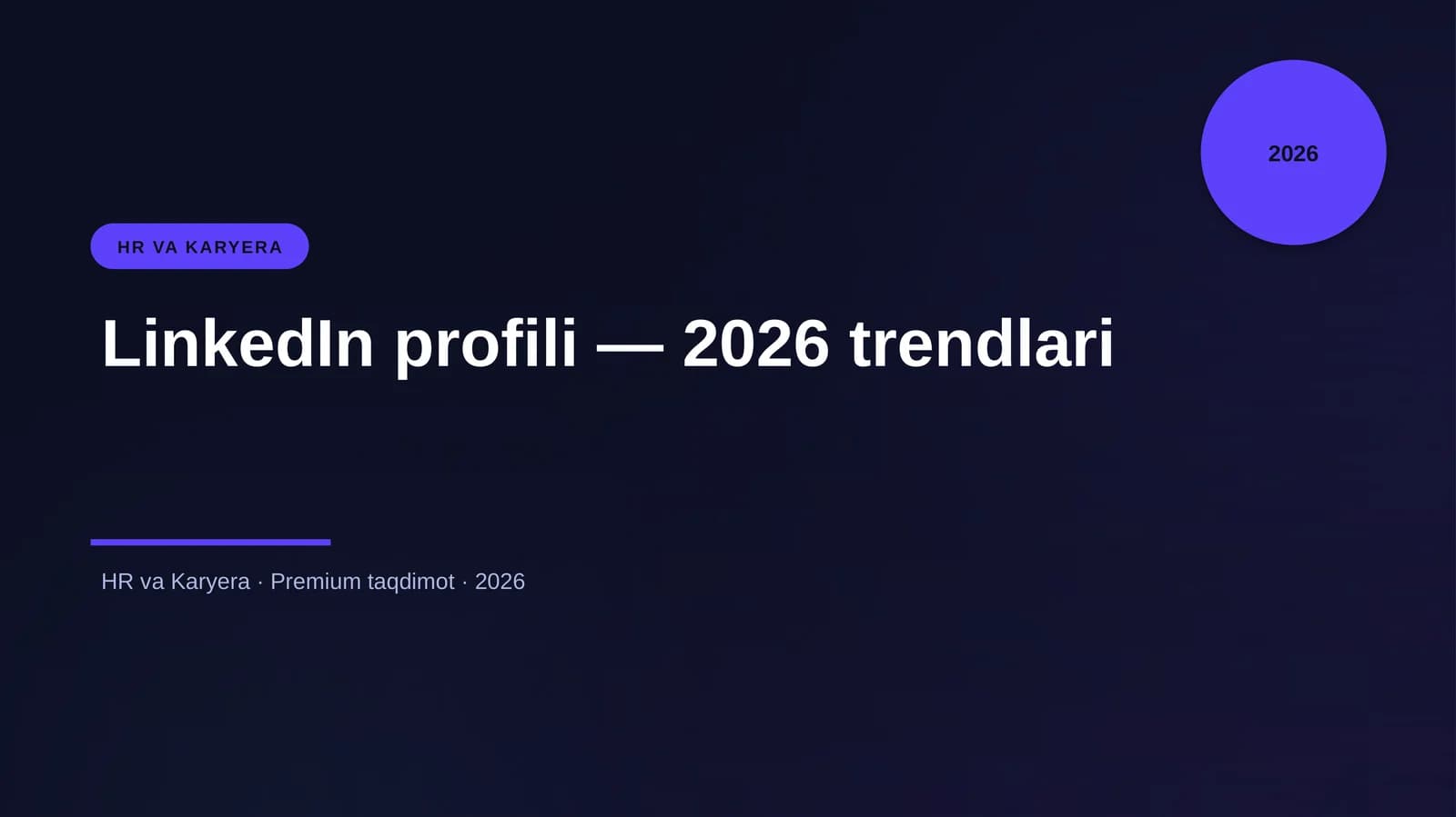 LinkedIn profili — 2026 trendlari
