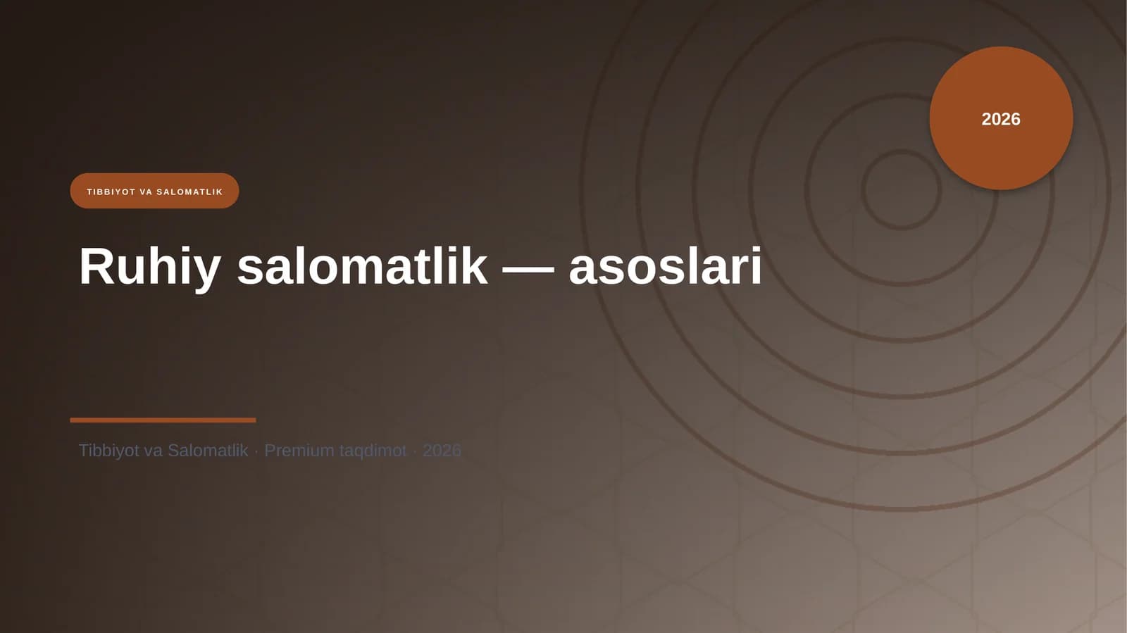 Ruhiy salomatlik — asoslari
