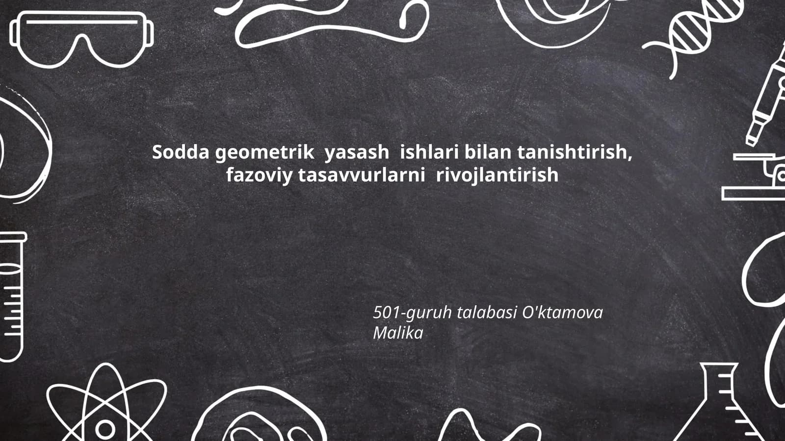 Sodda geometrik yasash ishlari bilan tanishtirish, fazoviy tasavvurlarni rivojlantirish