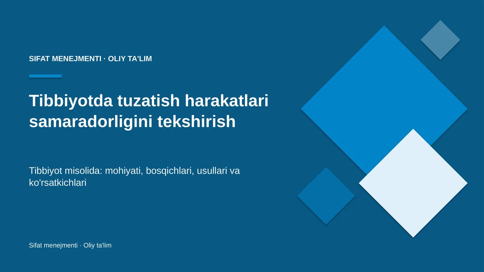 tibbiyotda tuzatish harakatlari samaradorligini tekshirish 6295