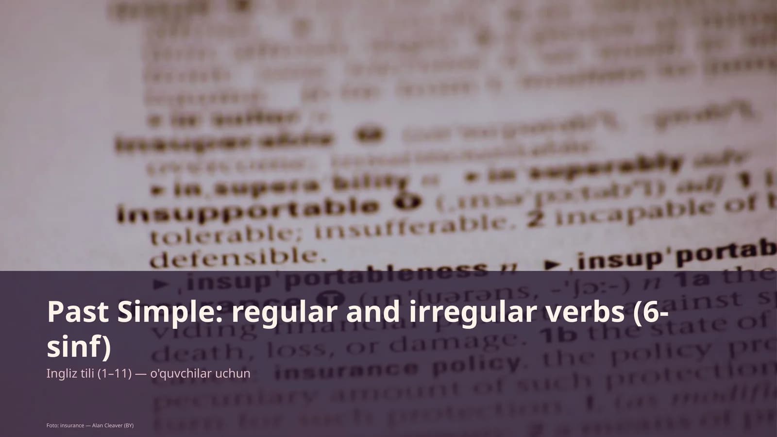 Past Simple: regular and irregular verbs (6-sinf)