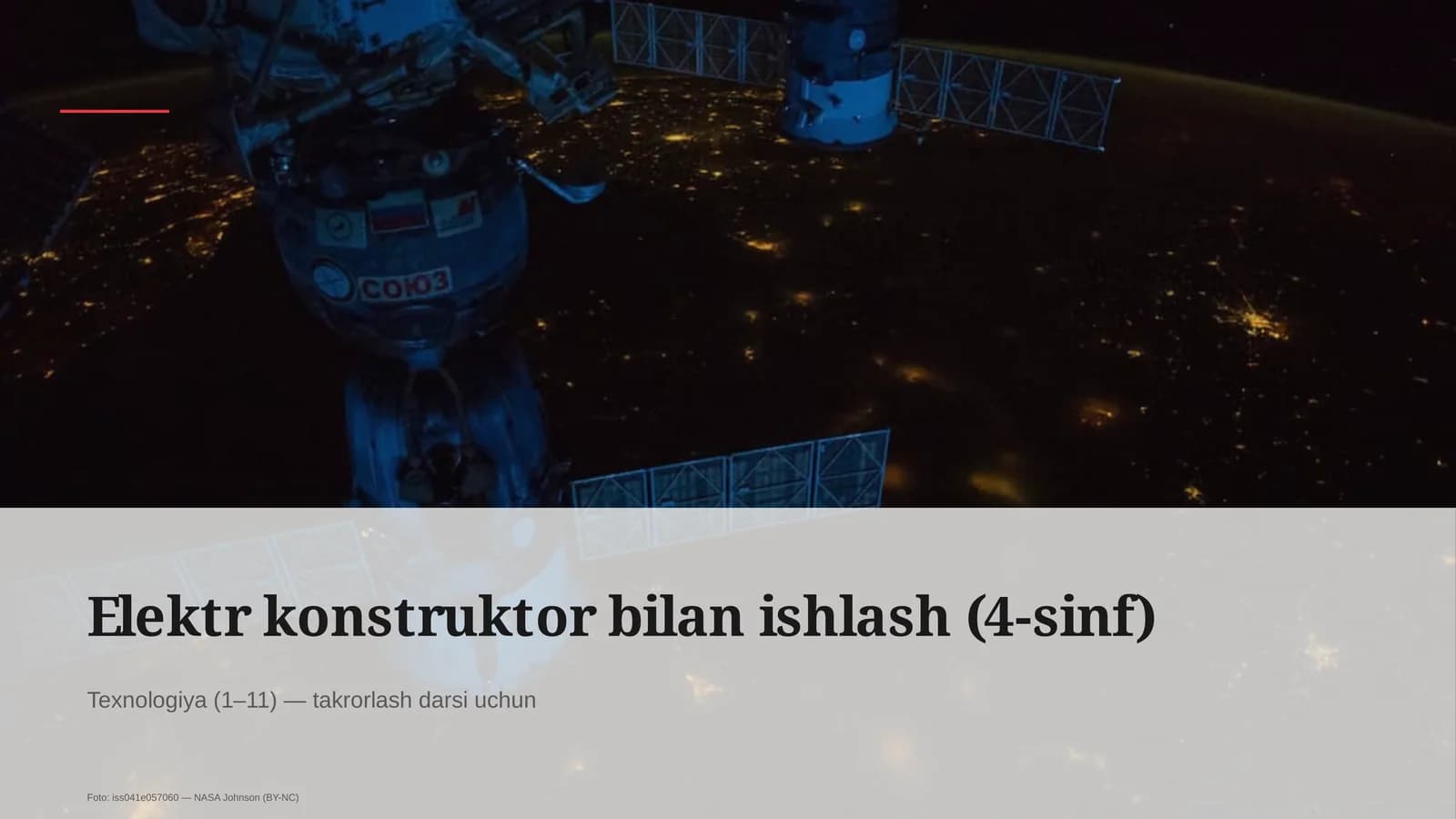 Elektr konstruktor bilan ishlash (4-sinf)