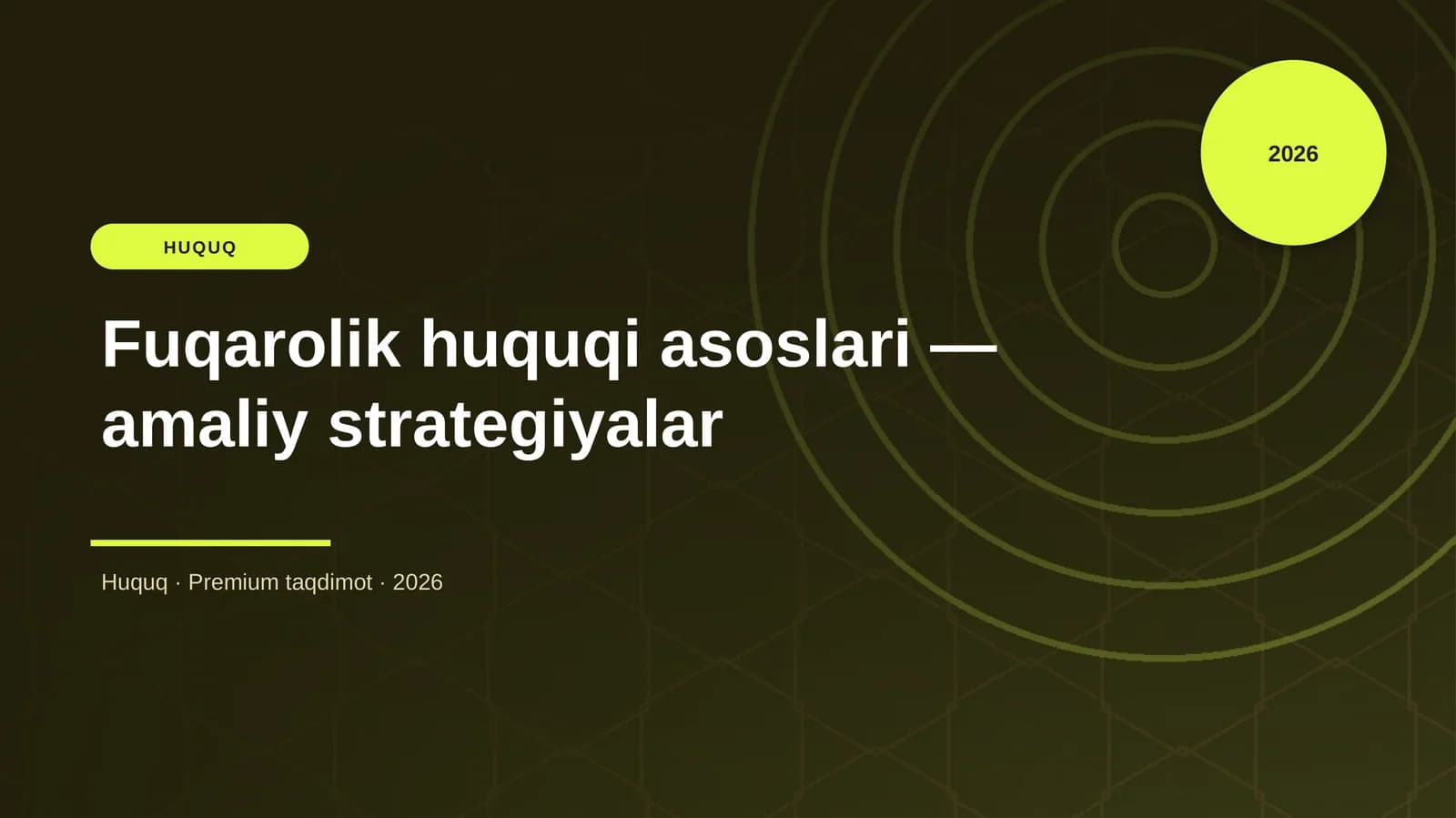 Fuqarolik huquqi asoslari — amaliy strategiyalar