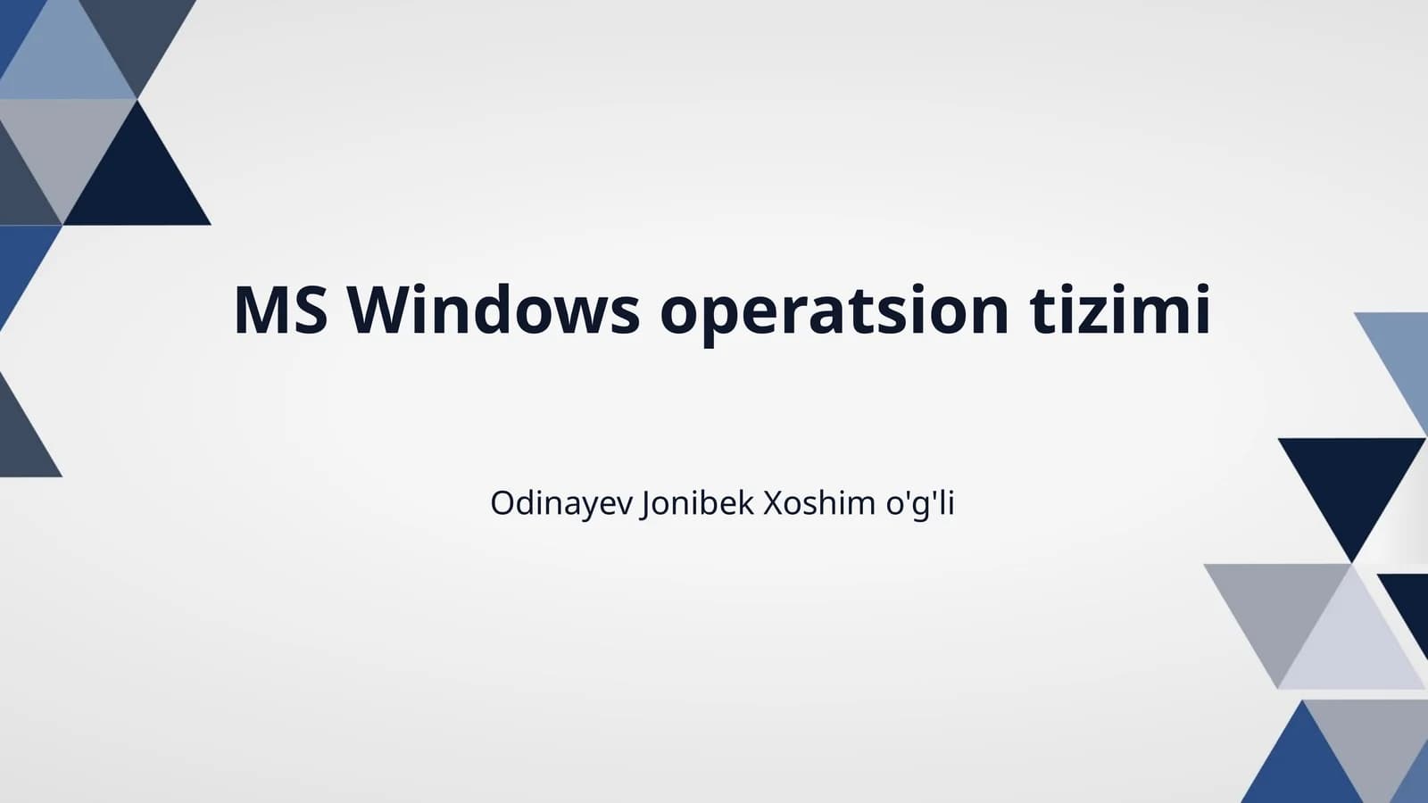 MS Windows operatsion tizimi
