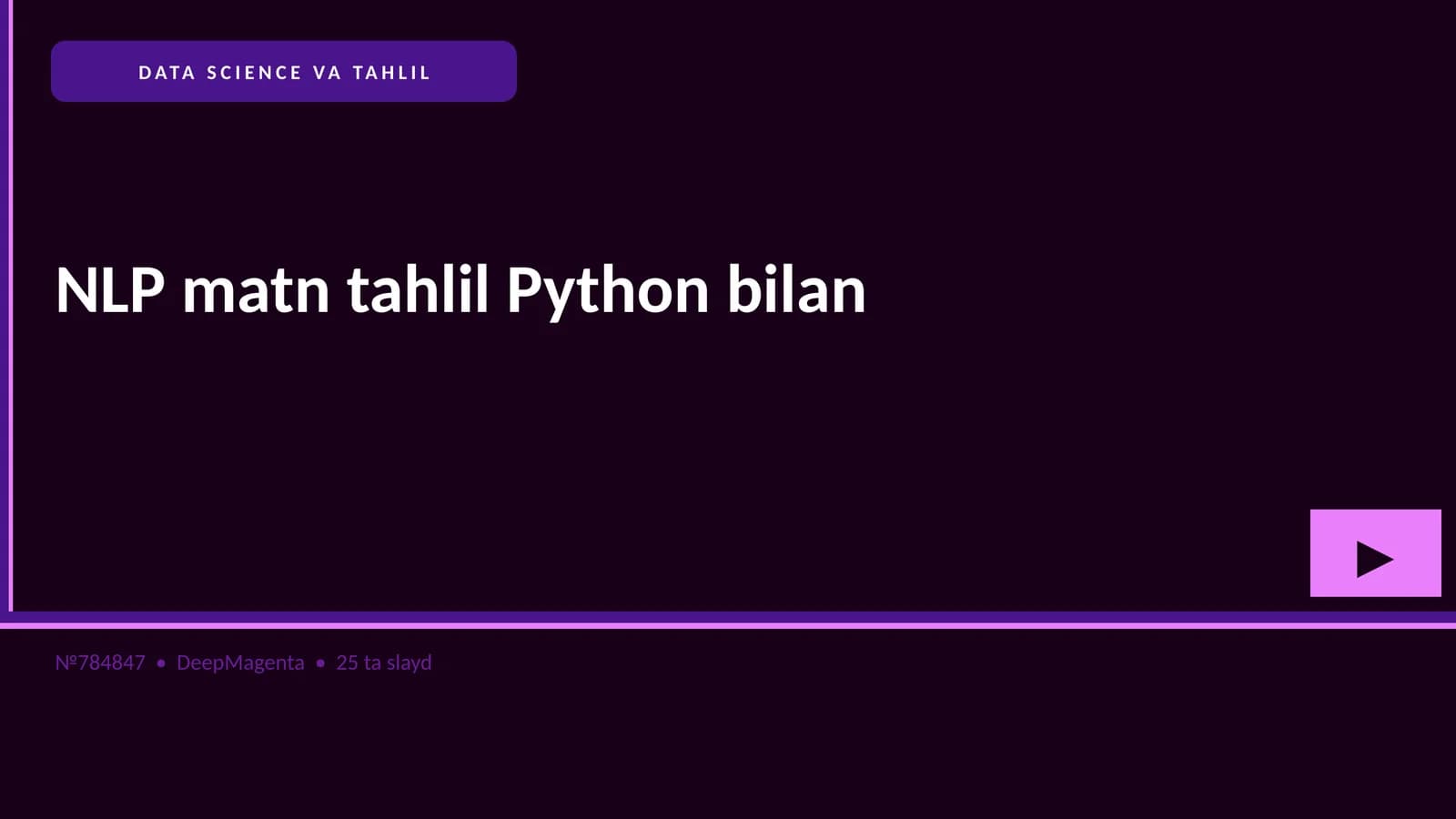 DATA SCIENCE VA TAHLIL