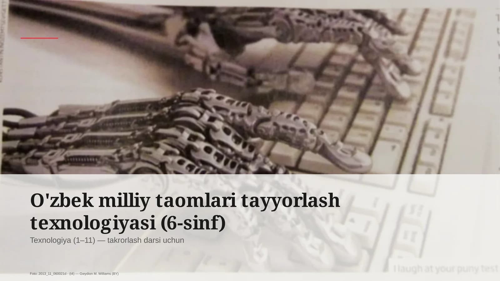 O'zbek milliy taomlari tayyorlash texnologiyasi (6-sinf)