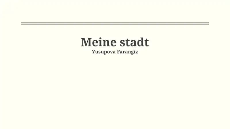 Meine Stadt