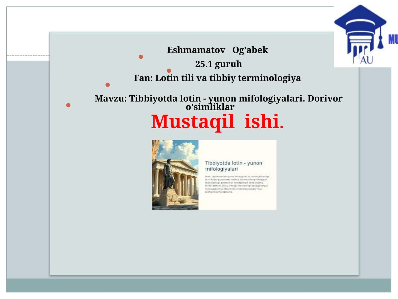 Lotin-yunon mifologiyasi va tibbiy terminologiyasi
