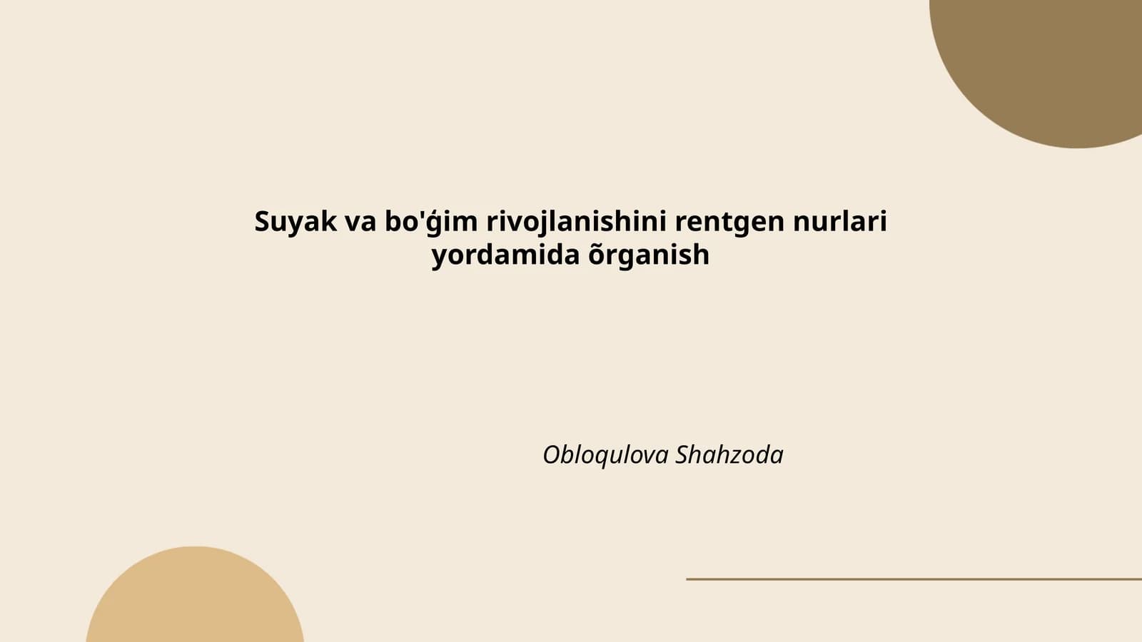 Rentgen nurlari va suyak