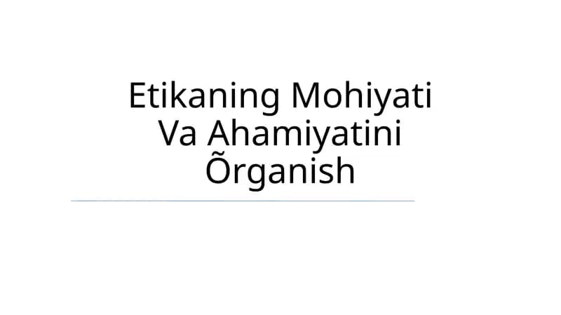 Etikani aniqlash