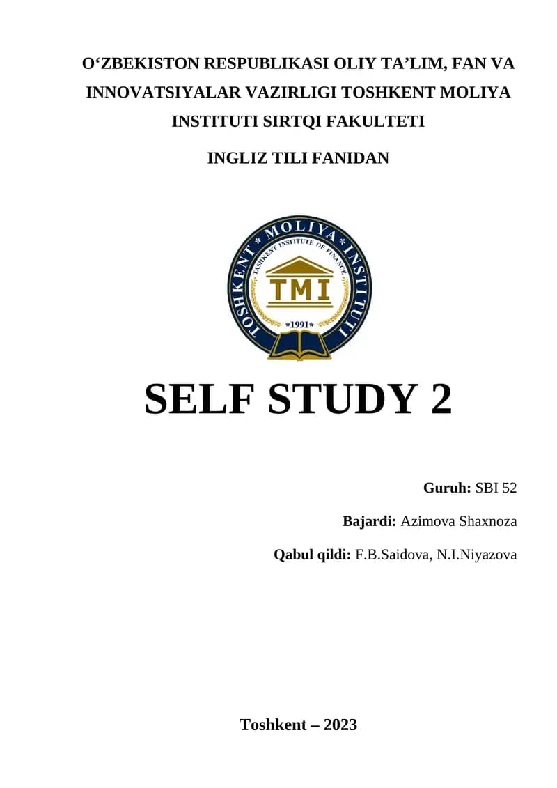SELF STUDY 2