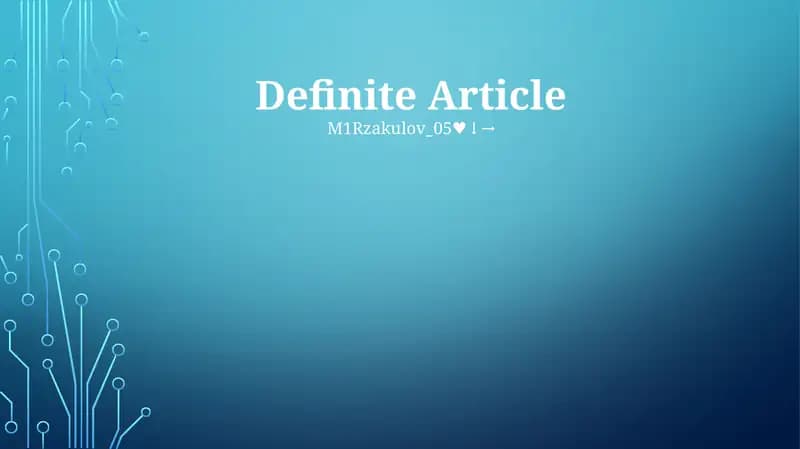 Definite Article