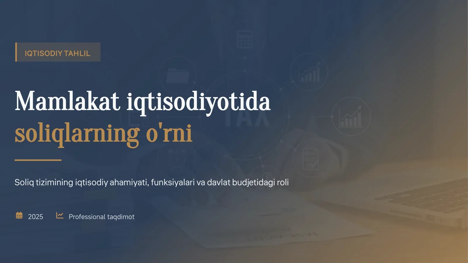 MAMLAKAT IQTISODIYOTIDA SOLIQLARNING O'RNI