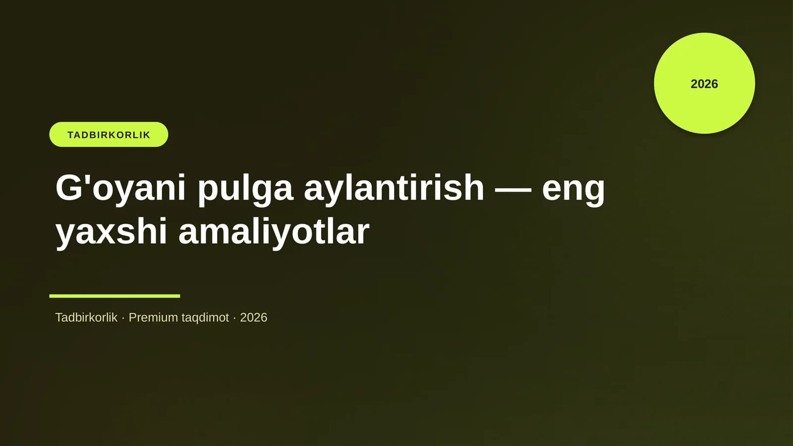 G'oyani pulga aylantirish — eng yaxshi amaliyotlar