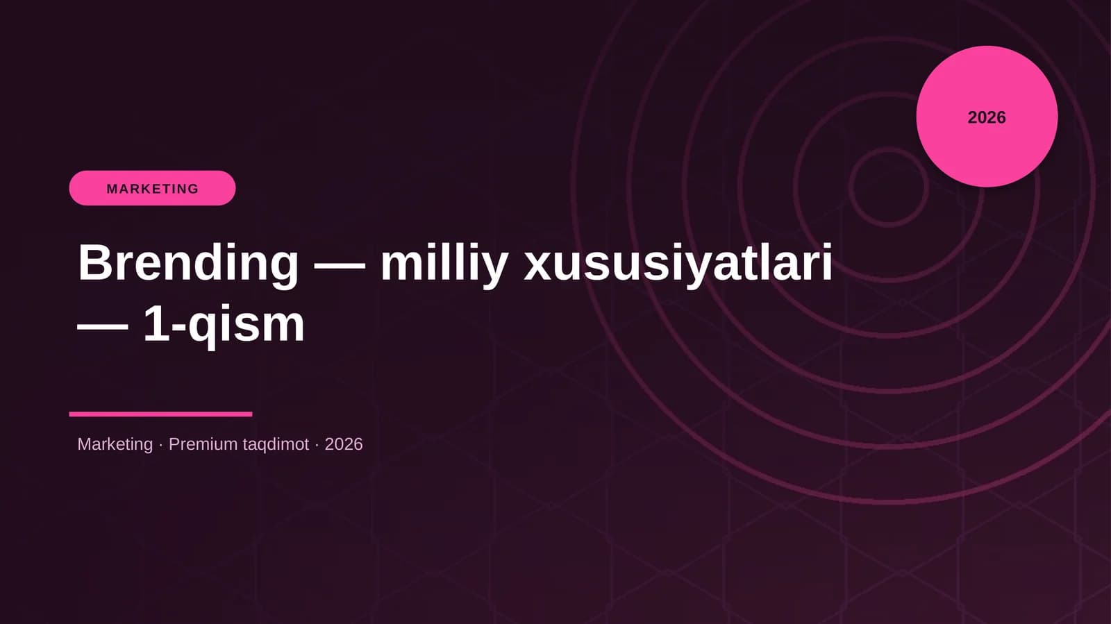 Brending — milliy xususiyatlari — 1-qism