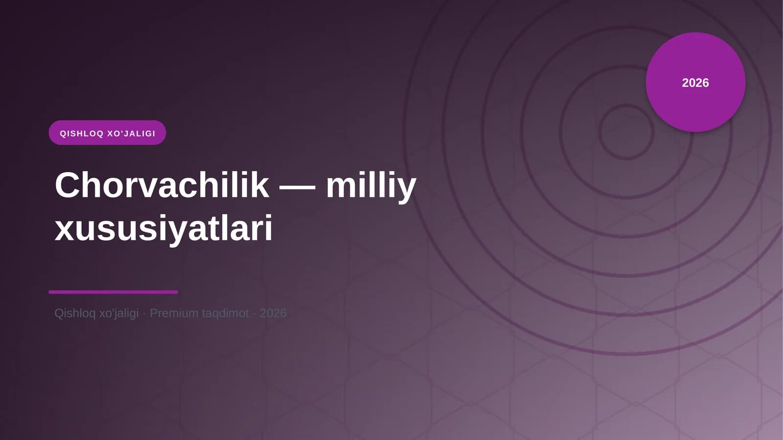 Chorvachilik — milliy xususiyatlari