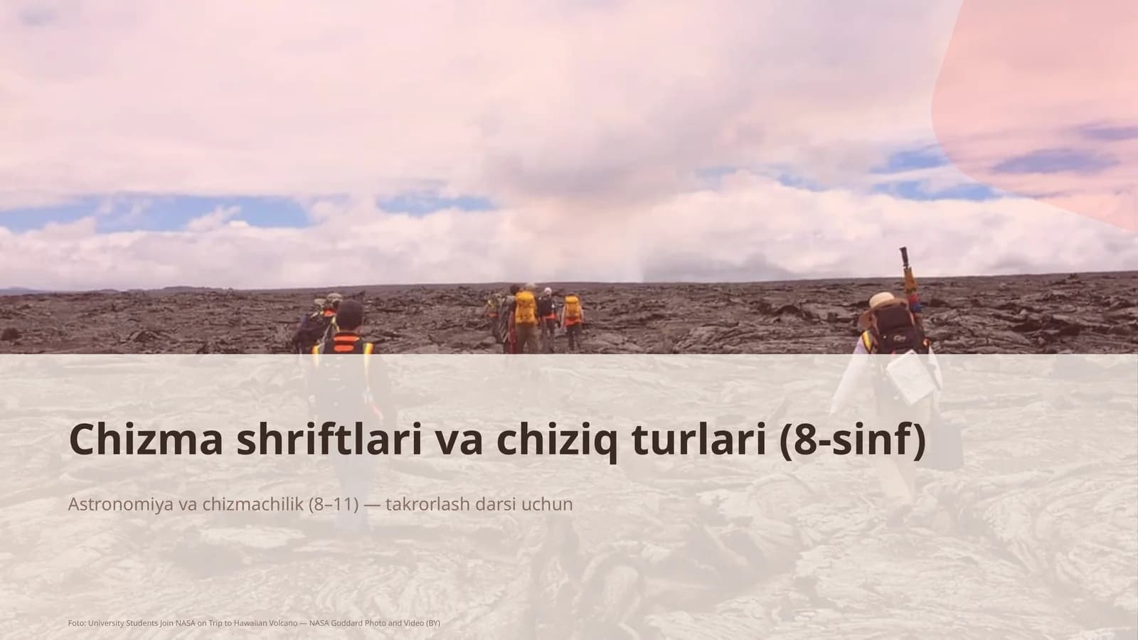Chizma shriftlari va chiziq turlari (8-sinf)