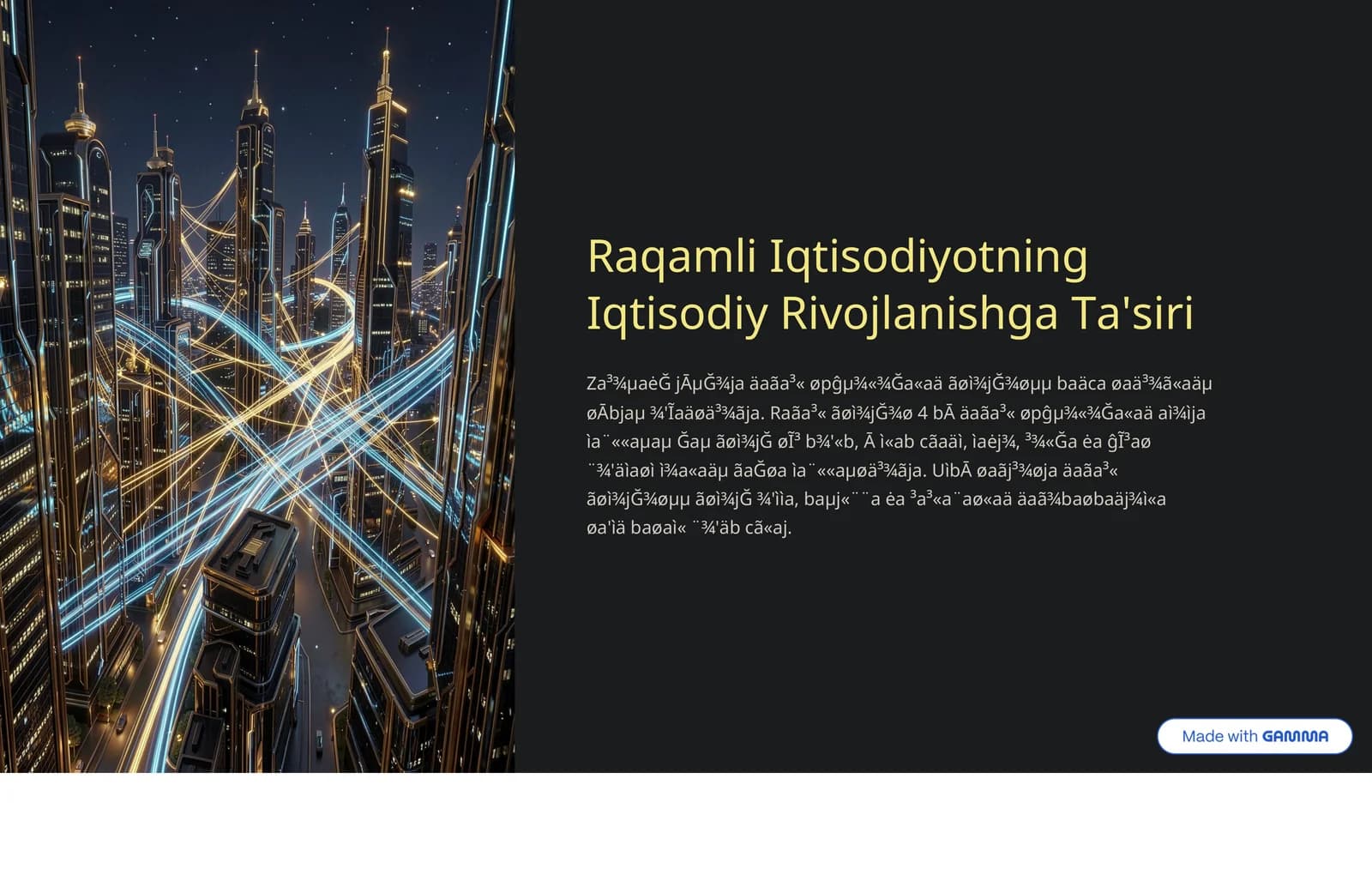 Raqamli Iqtisodiyotning Iqtisodiy Rivojlanishga Ta'siri