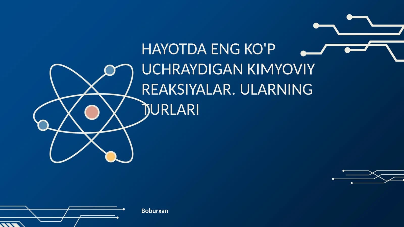 Kimyoviy reaksiyalar turlari