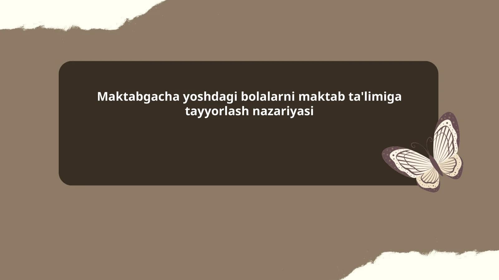Maktabgacha yoshdagi bolalarni maktab ta'limiga tayyorlash nazariyasi