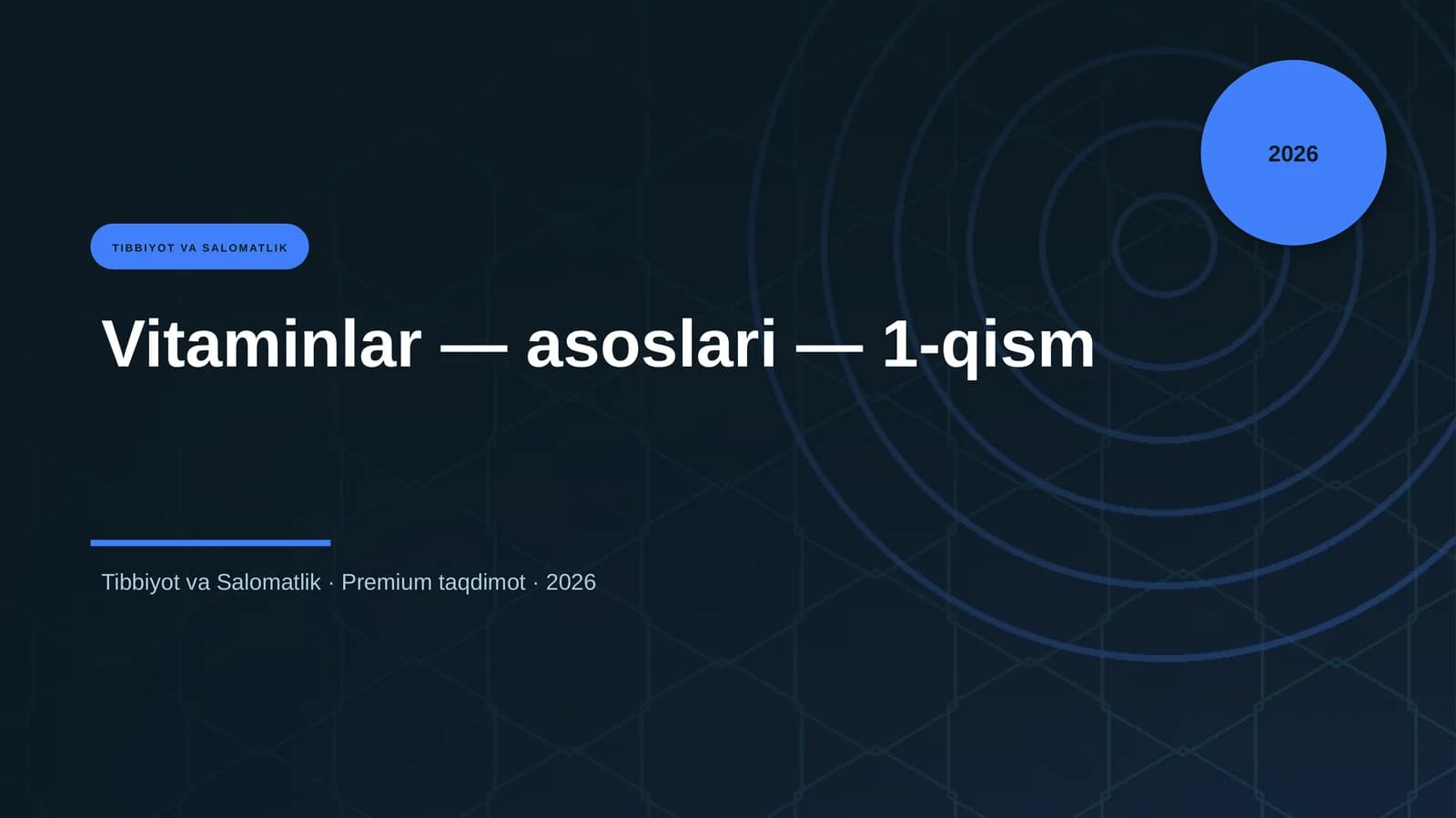 Vitaminlar — asoslari — 1-qism
