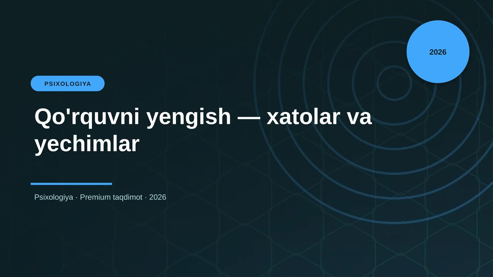 Qo'rquvni yengish — xatolar va yechimlar