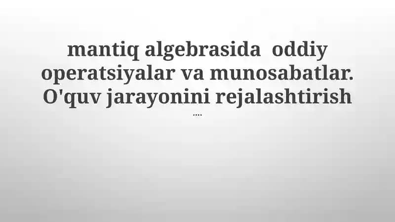 Bul'yan Algebrasi
