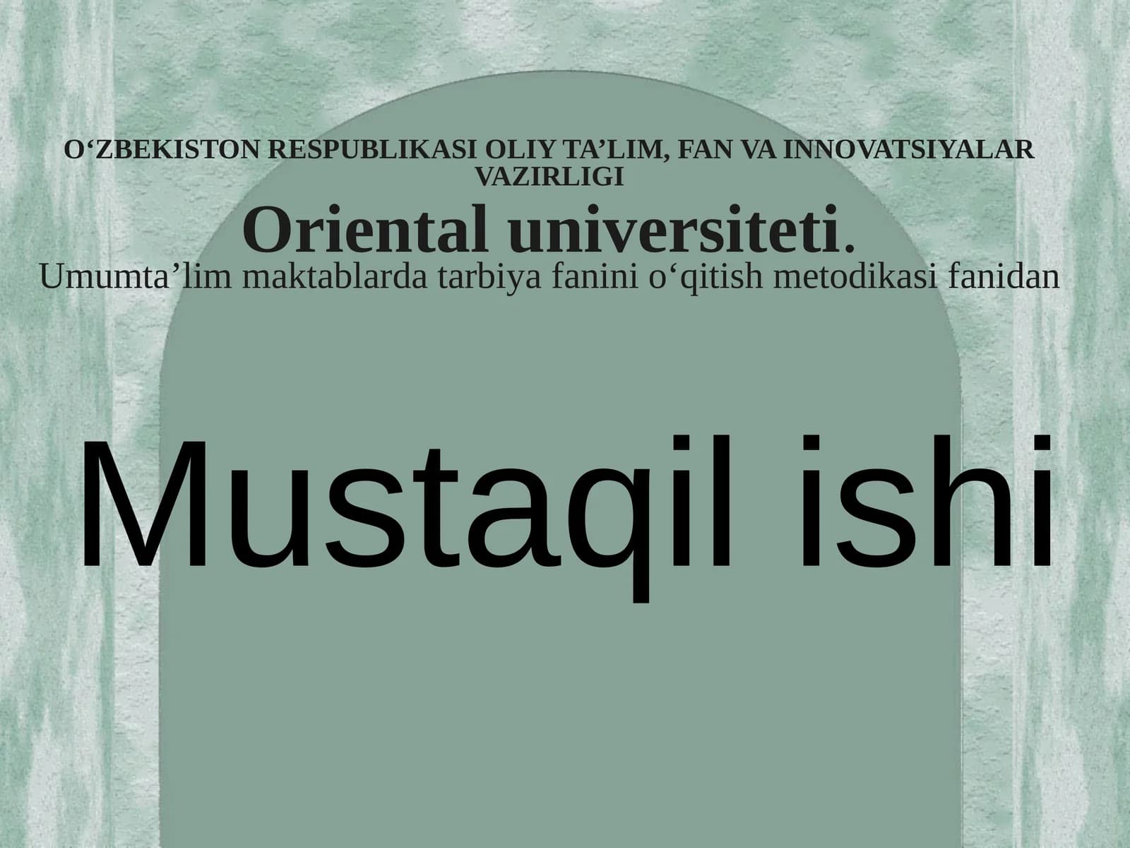 Ta’lim jarayonining qonuniyatlari va tamoyillari