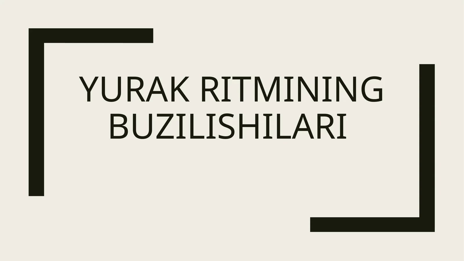 Yurak ritmining buzilishilari