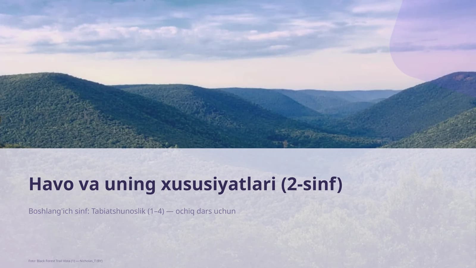 Havo va uning xususiyatlari (2-sinf)