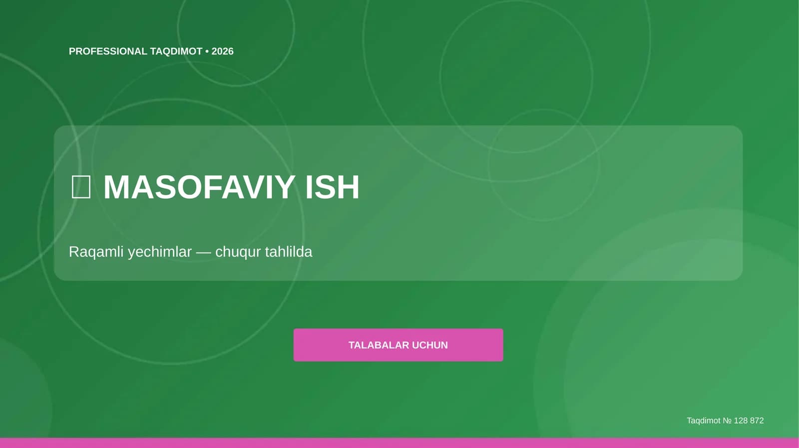 MASOFAVIY ISH: RAQAMLI YECHIMLAR