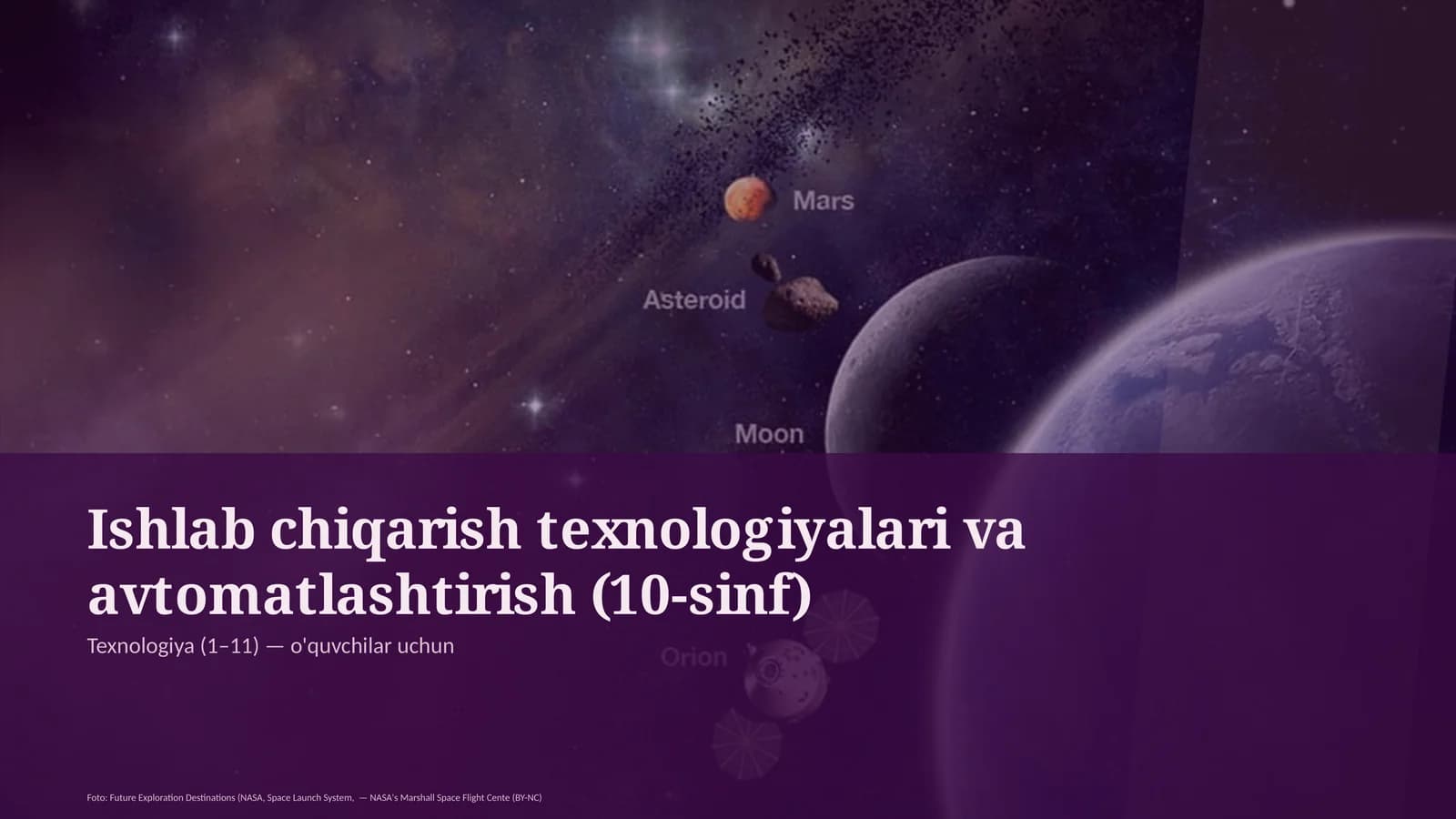 Ishlab chiqarish texnologiyalari va avtomatlashtirish (10-sinf)