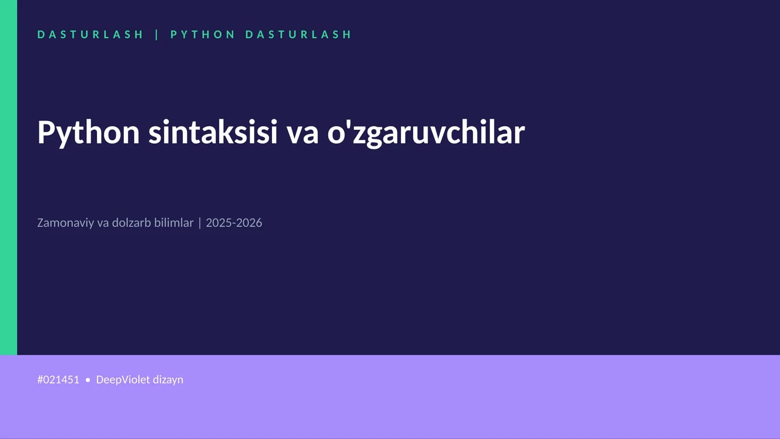 DASTURLASH | PYTHON DASTURLASH