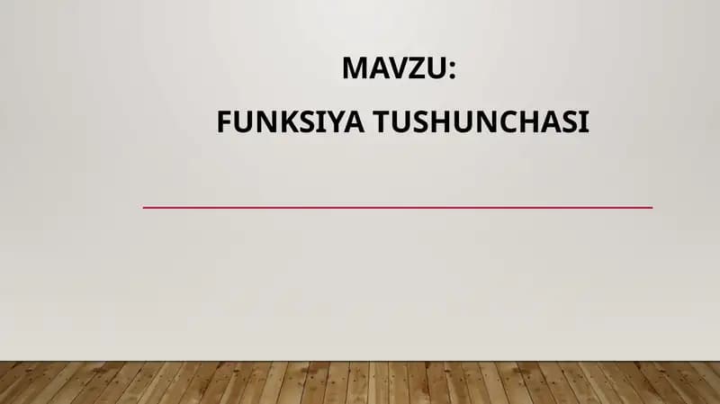 Dasturlashda Funksiya tushunchasi