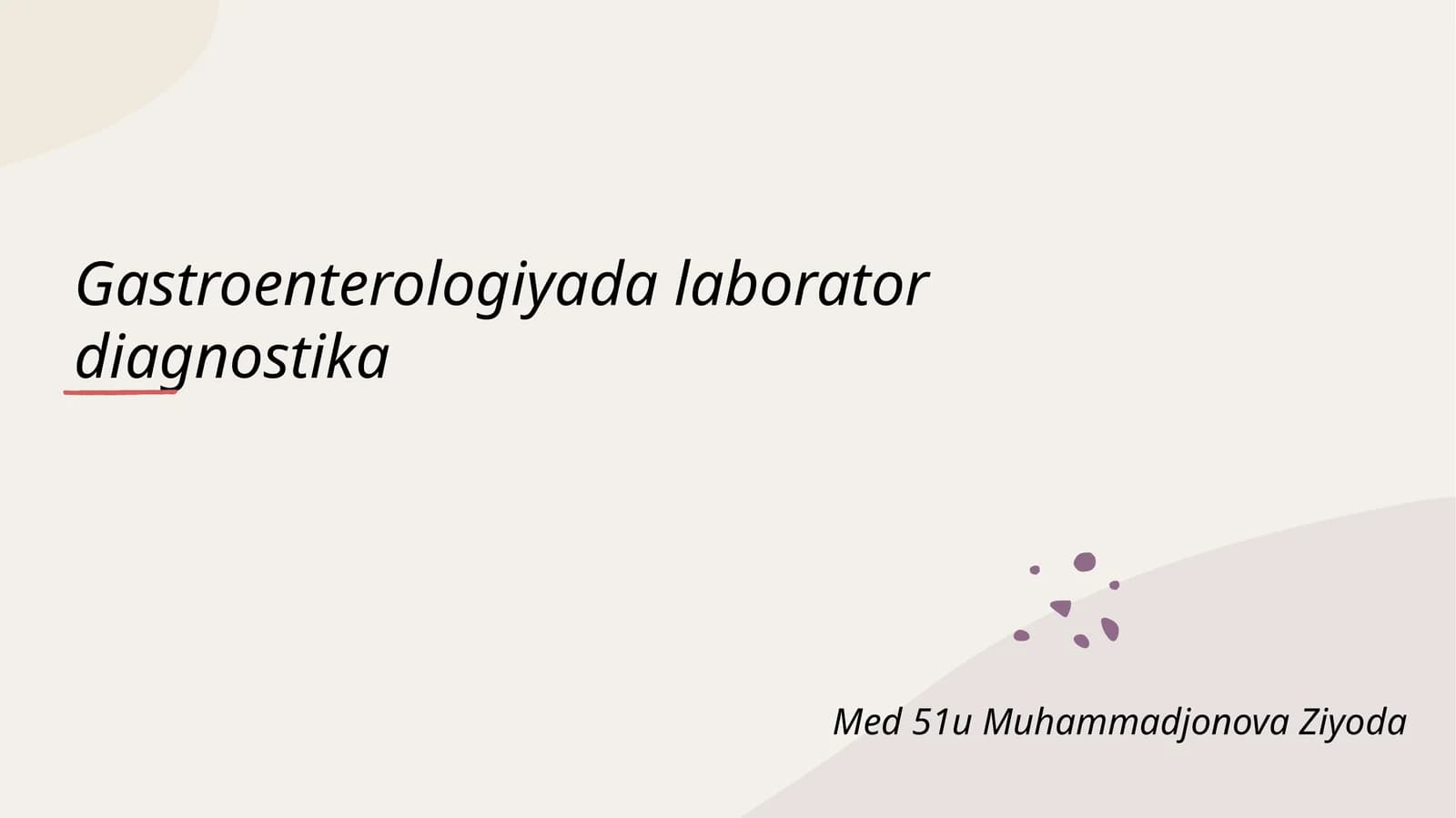Gastroenterologiyada laborator diagnostika