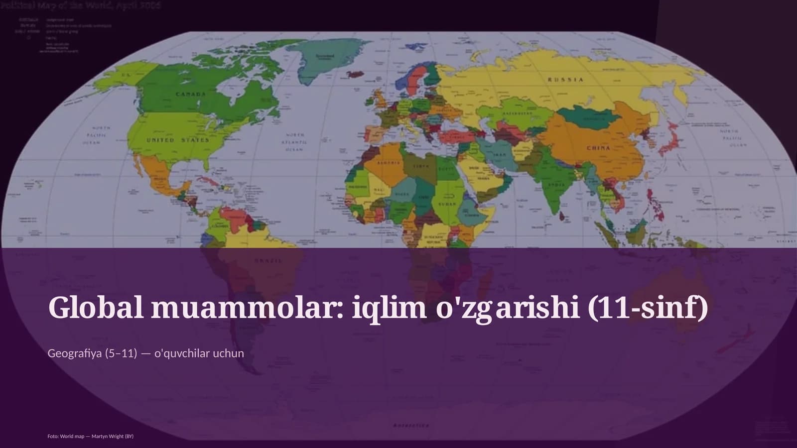 Global muammolar: iqlim o'zgarishi (11-sinf)